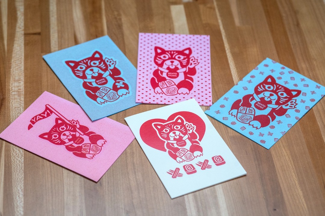 Bento Kitty Greeting Cards