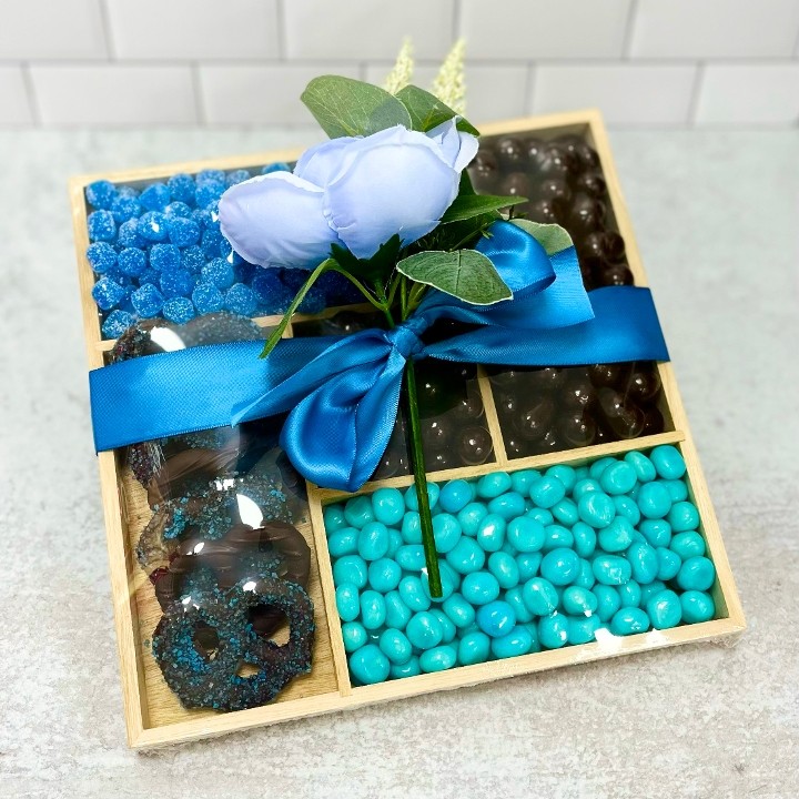 Blue Floral Candy and Chocolate Tray - Large