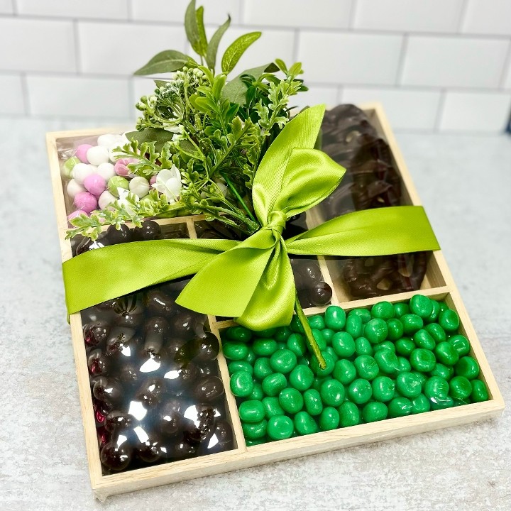 Green Floral Candy and Chocolate Tray - Large