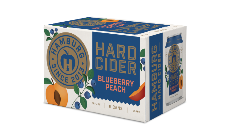 HBC Blueberry Peach Hard Cider 6 Pack - 12 oz Can