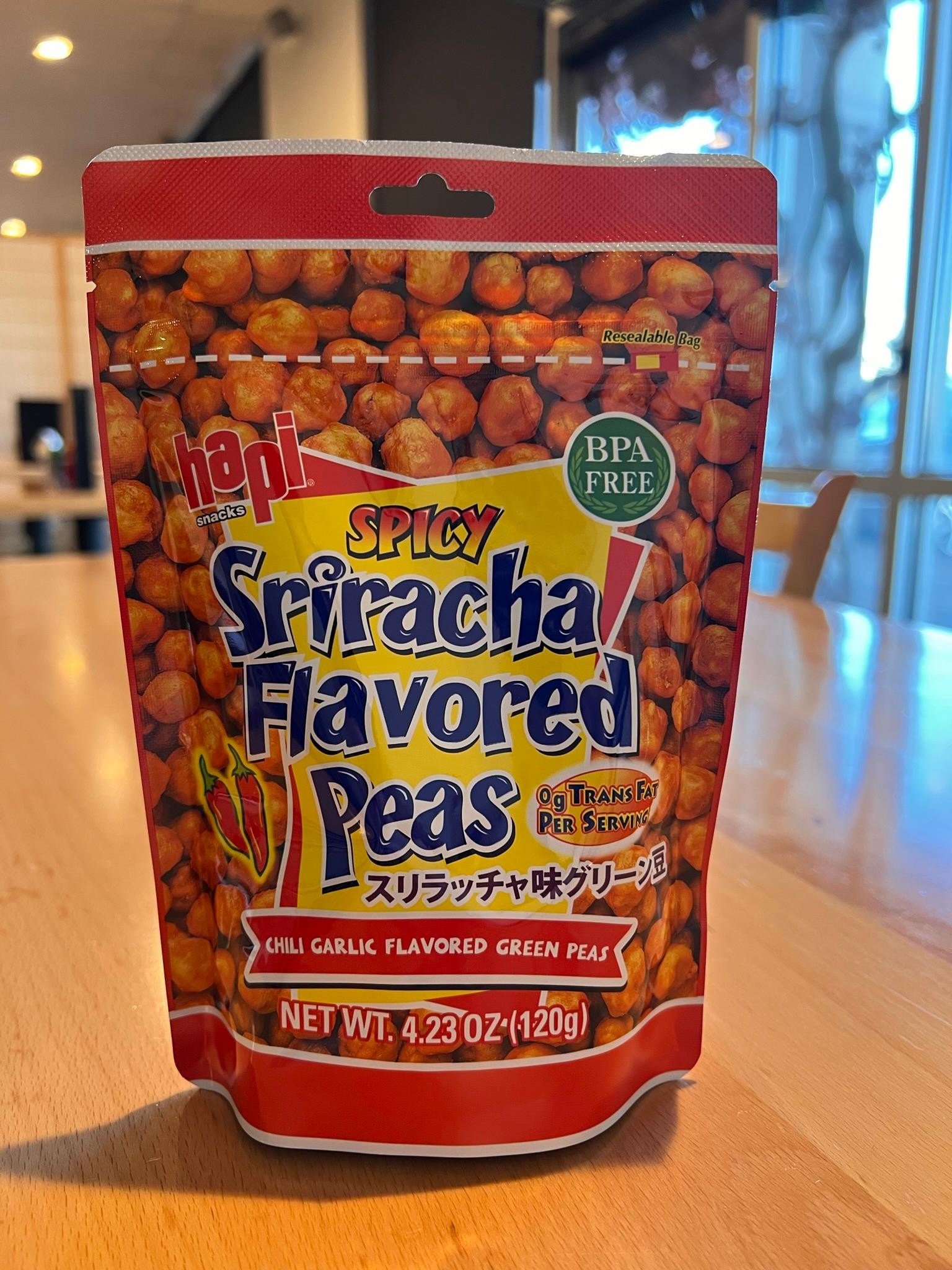 Hapi Snacks Sriracha Flavored Peas 4.23 oz