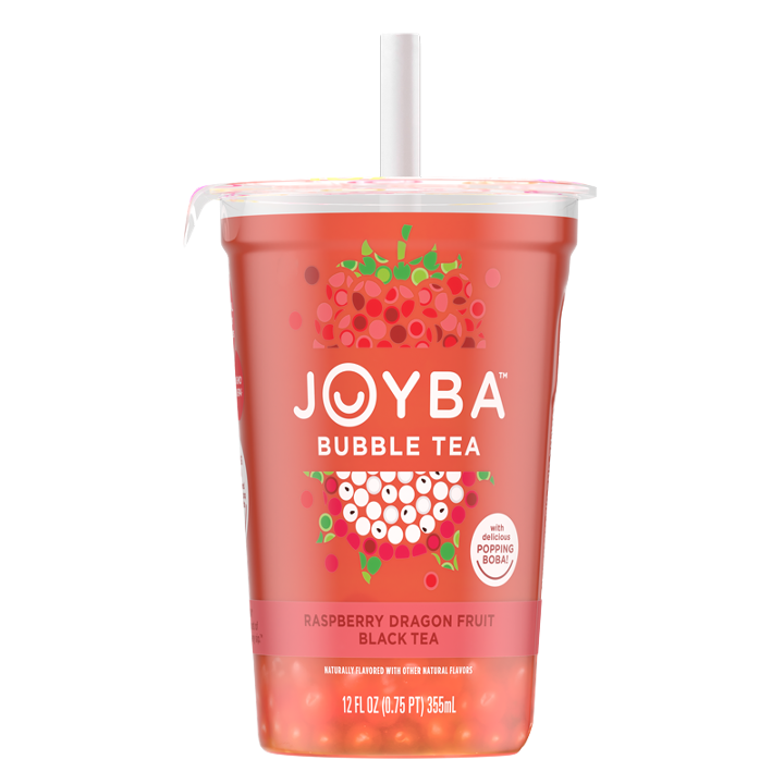 JOYBA Bubble Tea Raspberry Dragon Fruit Black Tea 12oz