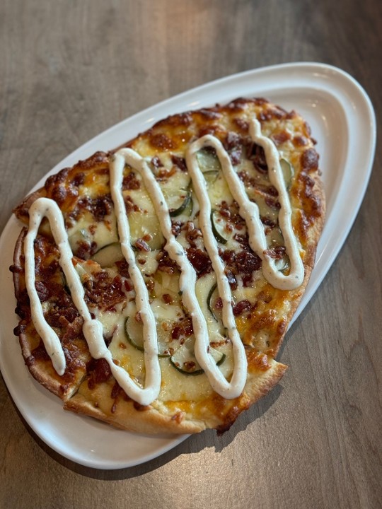 Pickle Bacon Ranch Naan Pizza