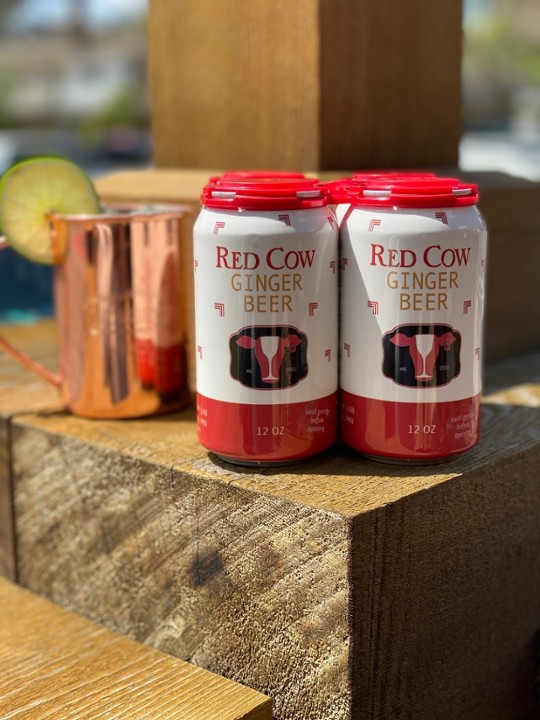 4-pack of Red Cow Ginger Beer Cans