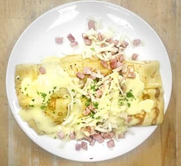 Griddled Ham & Cheese Crepes