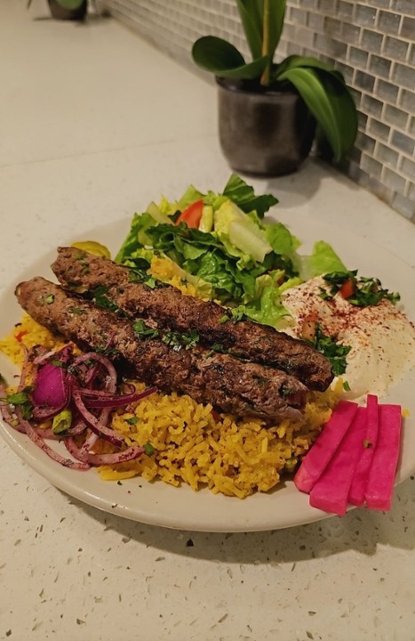 (Kufta) Ground Beef Kebab Plate