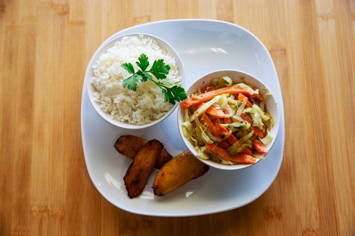 Rice, Cabbage and Plantains Combo