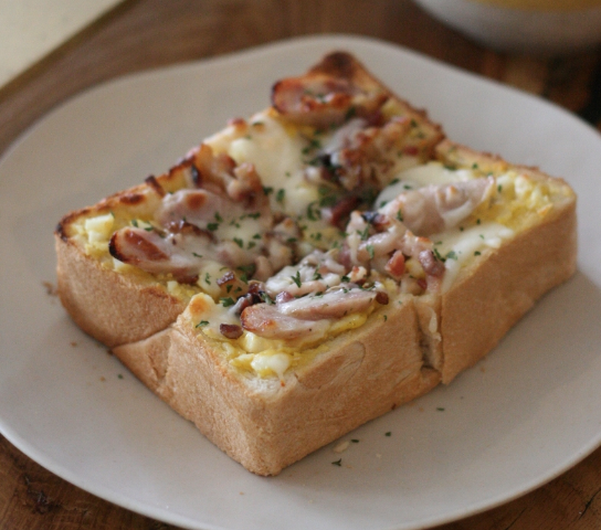 Egg, Bacon and Sausage Toast