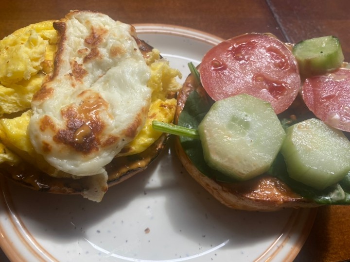 Grilled Halloumi & Egg Bagel