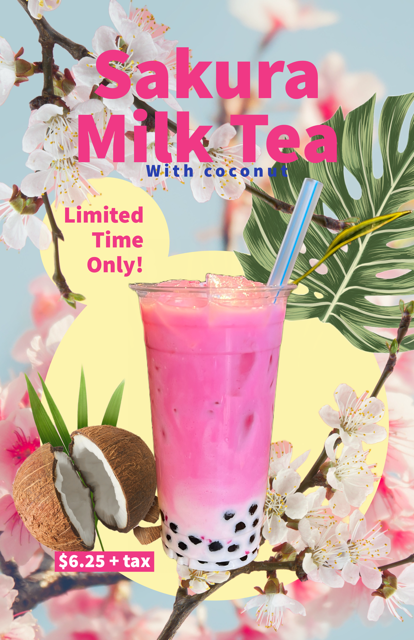 Sakura Coconut Boba