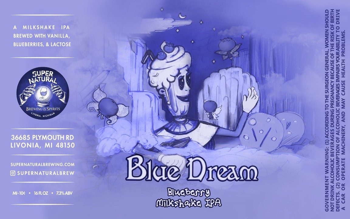 Single Blue Dream Blueberry Milkshake IPA 16oz