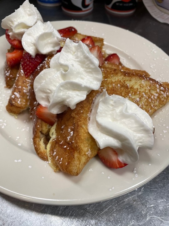 Brioche Thick French Toast with Strawberries and Whipped Cream