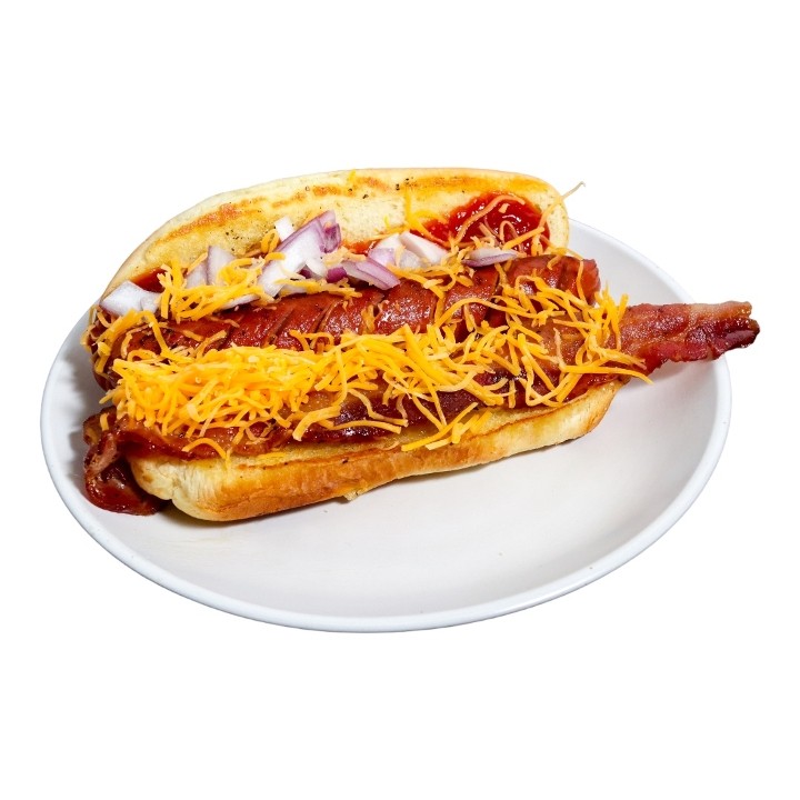 Nathan Bacon Cheese Hot Dog