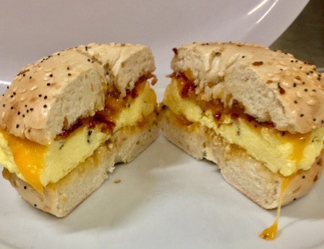 Peachy Bacon Breakfast Sandwich