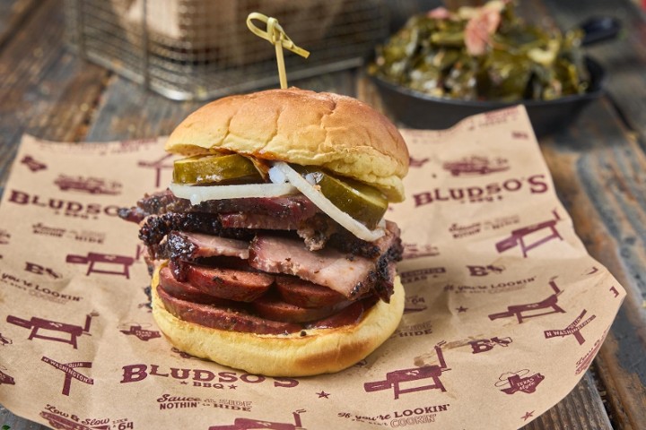 Brisket & Hot Link Sandwich