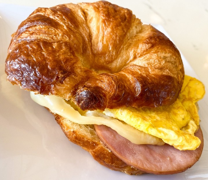 Ham, Swiss and Egg On Croissant