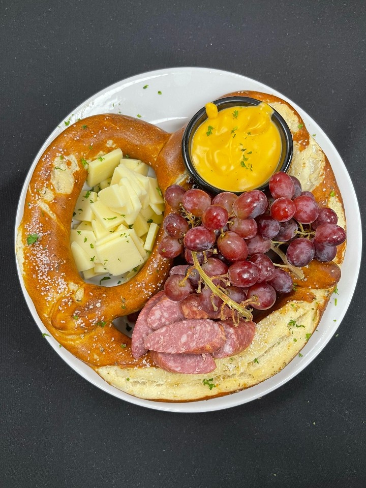 Pretzel Sausage & Cheese Plate