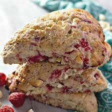 White Choc Rasp Scone