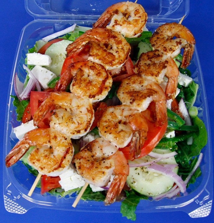 Greek Salad With Marinated Shrimp