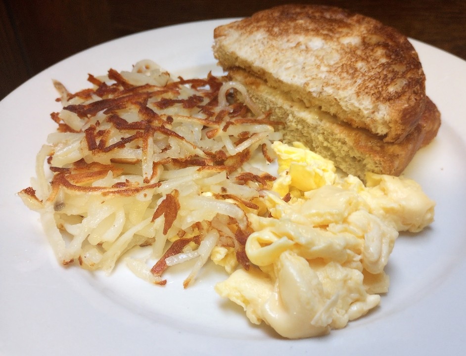 Eggs, Hash Browns, Toast