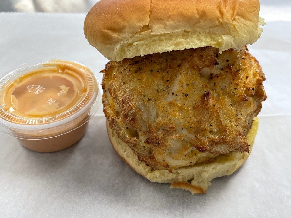 GOLIATH Crab Cake Sandwich w/ Chips and 1 Side