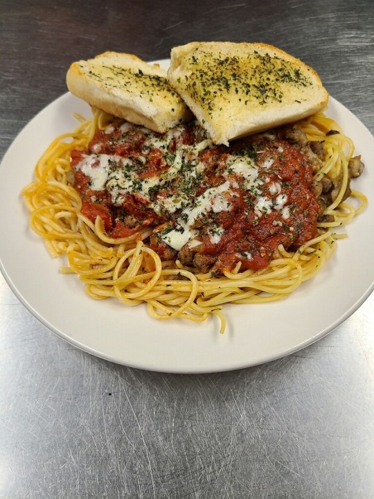 Meat Sauce Spaghetti Dinner