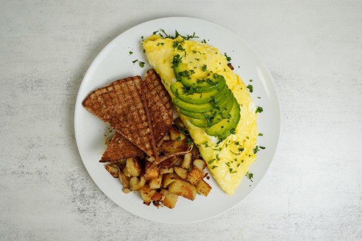 Create Your Omelete Served With Potatoes And Fruit