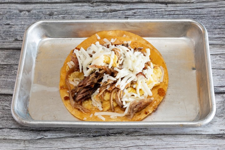 Carnitas, Egg & Cheese Taco