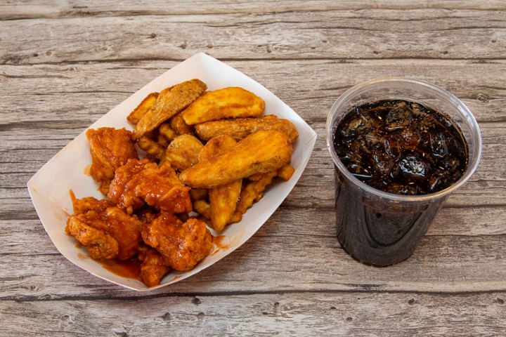 6pc Jumbo Boneless Wings-Lunch Combo