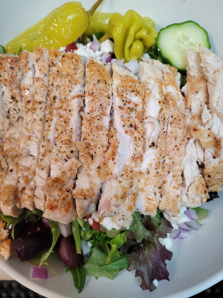 GREEK SALAD WITH CHICKEN OR GYRO MEAT