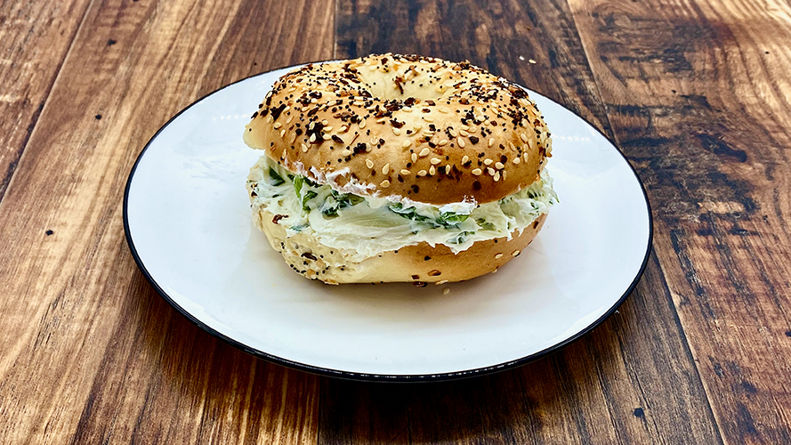 .Bagel with Chive Cream Cheese