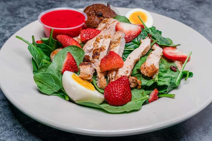 Strawberry & Baby Spinach Salad With Chicken