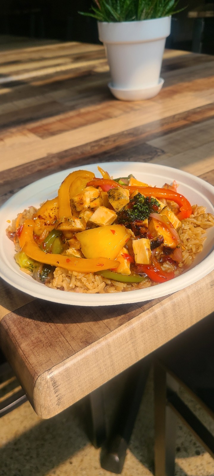 Chicken Stir-Fry with Fried Rice