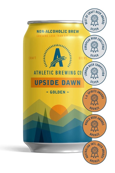 athletic brewing upside dawn non-alcoholic golden ale