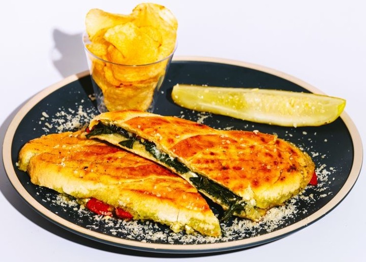 Spinach and Roasted Red Pepper Panini