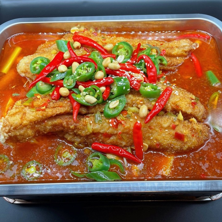 76. Pickled Chili Pepper With BBQ Fish Fillet 家宴双色泡椒鱼
