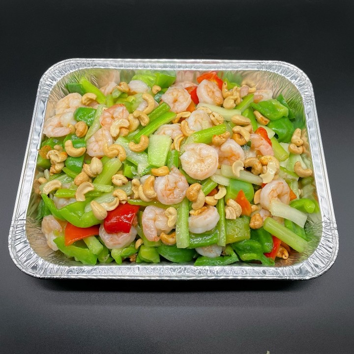 334. Small Cashew Nuts, Celery & Shrimps Bell Peppers with White Sauce 腰果西芹虾仁(小)