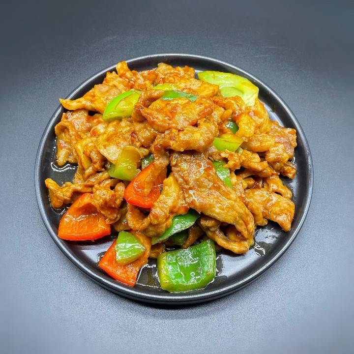 438. Pork and Bell Pepper with Soy Sauce青椒炒肉片