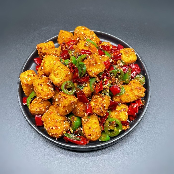 440. Fried Tofu with Chili Pepper重庆辣子豆腐