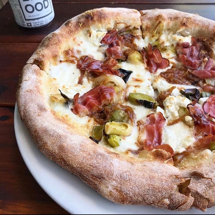 NW 23rd Ave - Bacon, Goat Cheese & Oven Roasted Leeks EVOO base