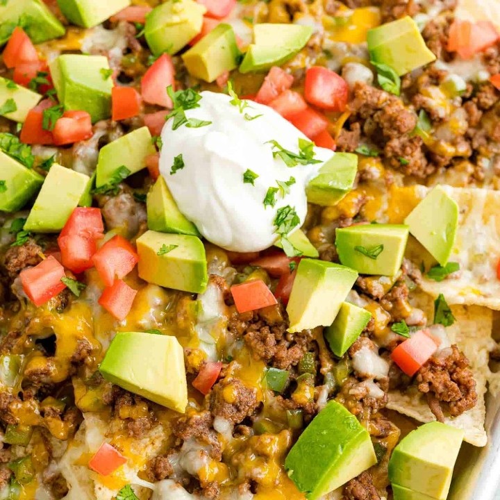 Loaded beef nachos