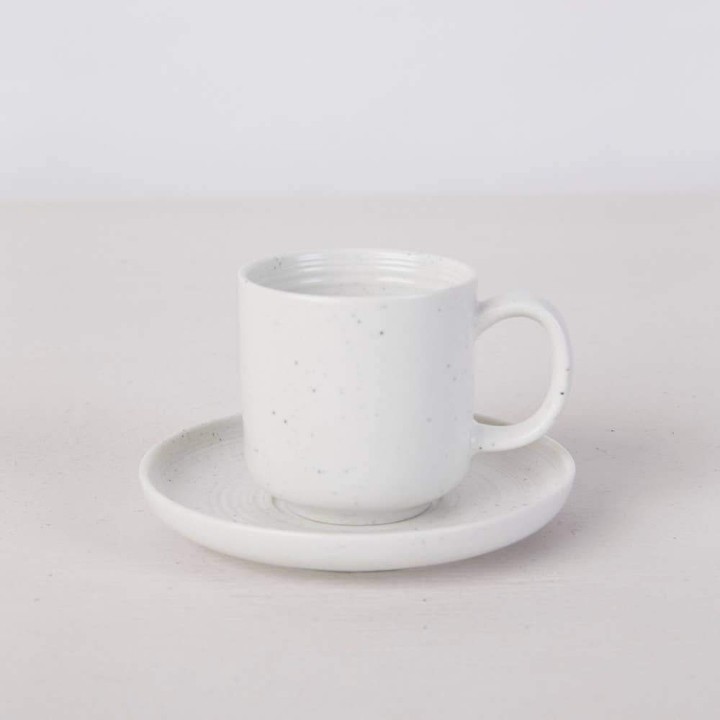 Saarde: Espresso Cup & Saucer Speckled Ceramic