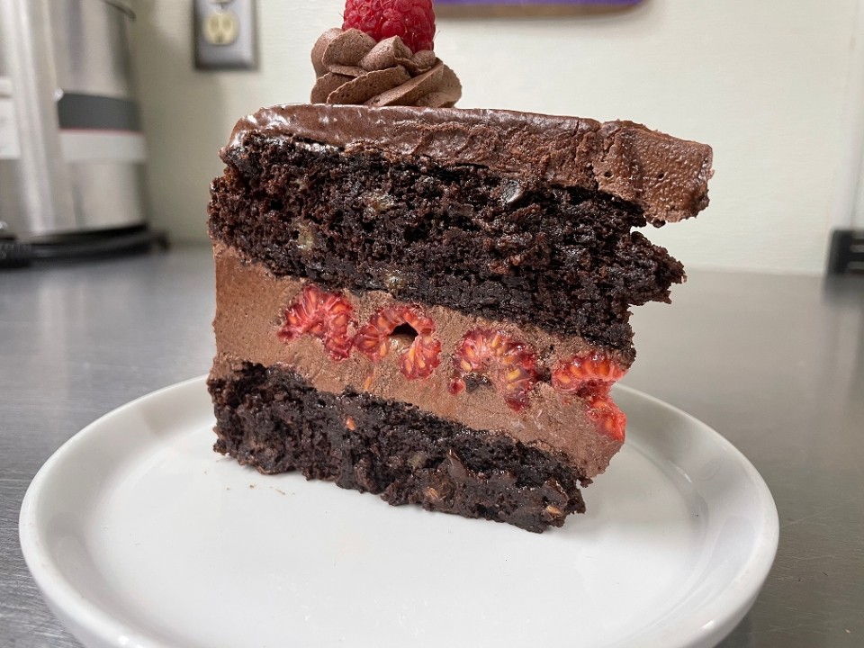 Chocolate Raspberry Cake Slice