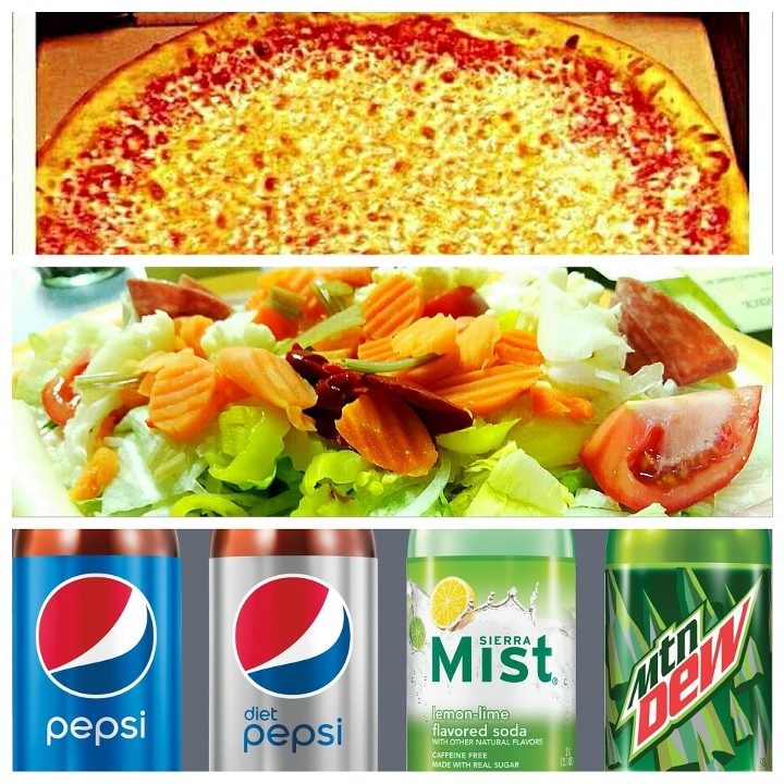 16" Cheese Pizza + Antipasta + 2 Liter Soda TAKE OUT/DELIVERY ONLY!