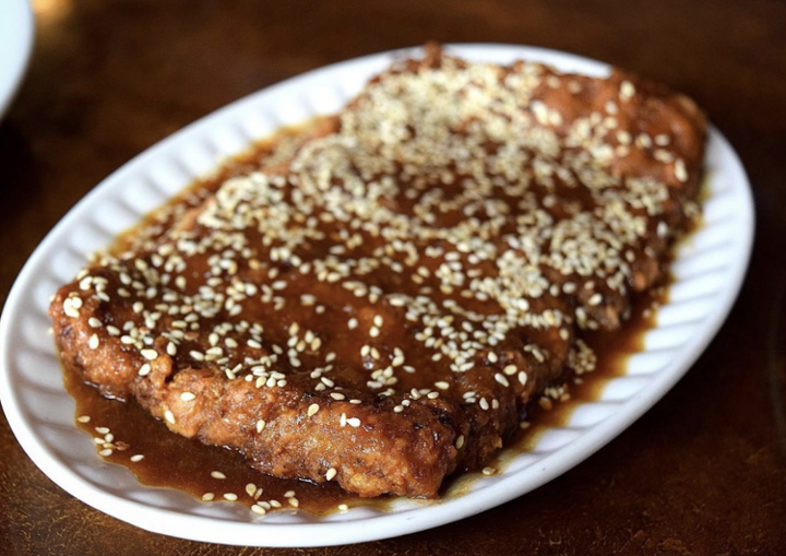 Mashed Tofu on the Nori with BBQ Sauce 烤河珍