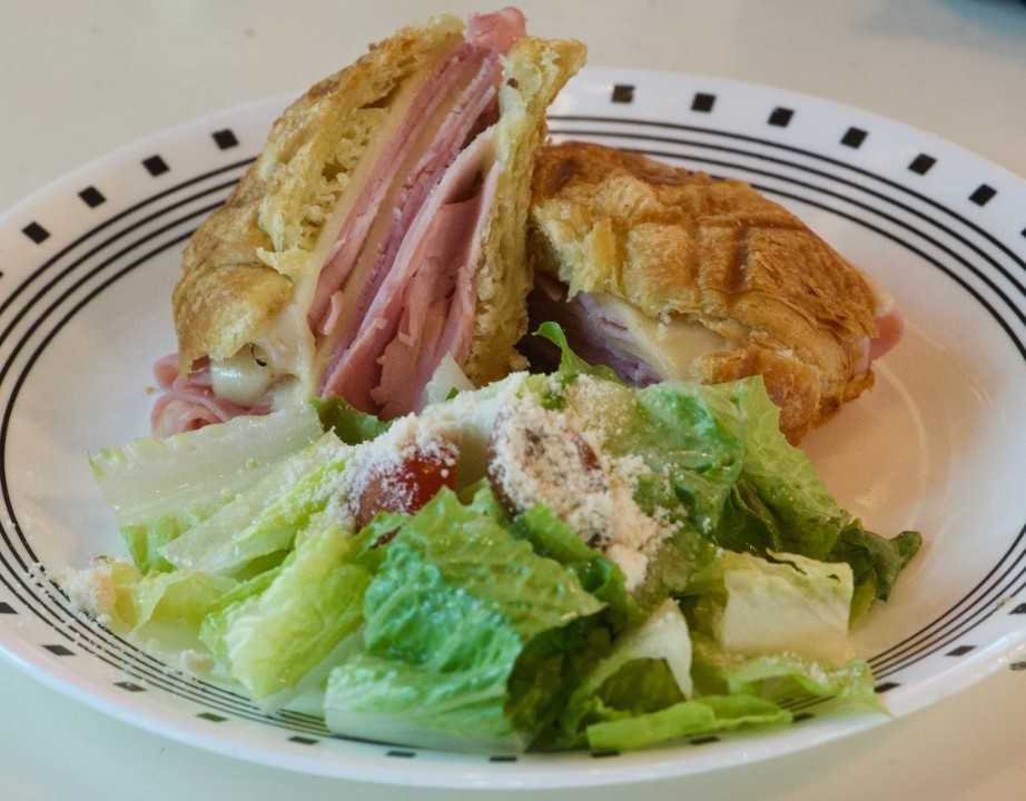 Ham and Swiss Croissant with side salad