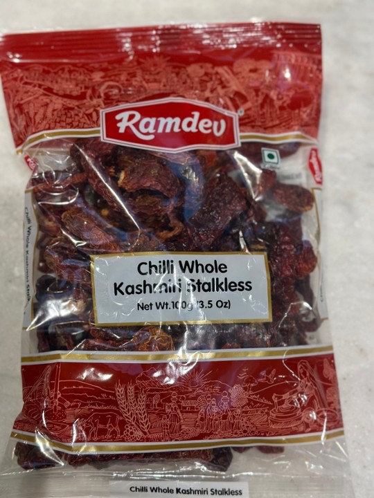 Ramdev Kashmiri Chilli Whole (Stalkless) 3.5oz