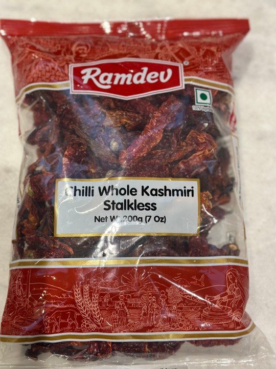 Ramdev Kashmiri Chilli Whole (Stalkless) 7oz