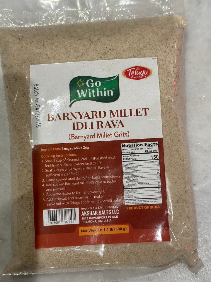 Go Within Barnyard Millet Idli Rava 1.1lb