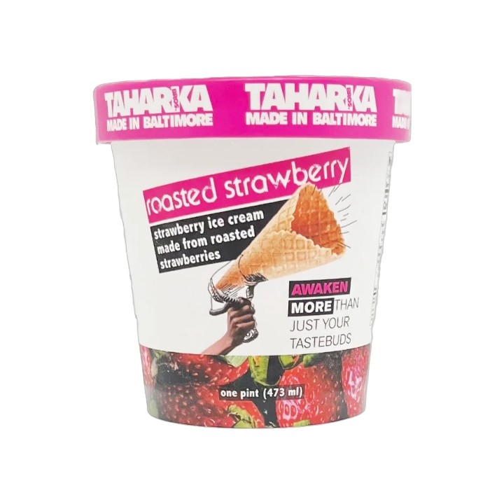 Roasted Strawberry Ice Cream Pint (Taharka Brothers)
